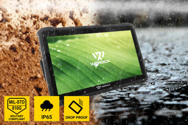 Rocktab U212 Rugged Tablet with MIL-STD-810G compliance, IP65 Protection and Drop Proof