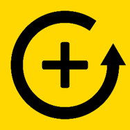 Positive Sign in a open circle with arrow