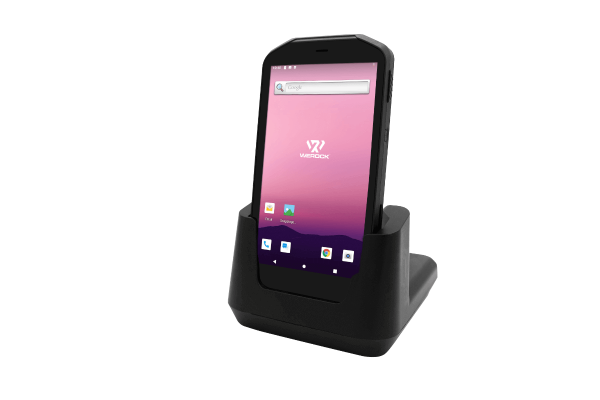 Scoria A105 Rugged Handheld placed in charging station